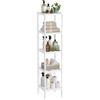SONGMICS Scaffale da Bagno in Bambù a 5 Ripiani, Scaffale Stretto Multifunzione, Scaffale ad Angolo, per Cucina, Soggiorno, Camera da Letto, Corridoio, Bianco Nuvola BCB055W01