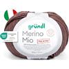 Gründl filato Merino Mio - morbida lana merino per lavorare a maglia e all'uncinetto - soffice e delicata sulla pelle - 100% merino lana vergine- 1 gomitolo - 50 g / 125 m - ferri n. 3-4 -marrone