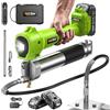 TaskStar Ingrassatore a Batteria, Pistola per Grasso Elettrica Super Efficiente con 2 Batterie e Caricabatterie, Tubo Flessibile da 39,4", Ingrassatore da 10000 PSI con Luce LED Super Luminosa, Verde