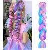 Aomig Extension per capelli intrecciate, 1 pezzo, 4 tonalità, trecce colorate, extension sintetiche jumbo, extension sintetiche alla moda per trecce intrecciate per capelli da donna
