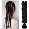 Aomig Allungato Intrecciare, Dreadlock Rasta per Crochet Twist Intrecciare i Capelli Africane Extension, Nero