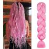 Aomig Extension per capelli intrecciate, tinta unita, trecce jumbo, extension sintetiche alla moda per trecce intrecciate per donne