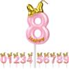 AOMIG Candeline Compleanno Numeri, Candele di Compleanno Candela Numeri con Fiocco Carino, Candela Numero Candeline Compleanno Particolari, Candele Decorazione di Topper Torta(8)