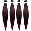 Aomig Extension per Treccie, 4 Pezzi Extension Treccine Africane Sintetica Braiding Hair, Jumbo Treccia Capelli Fibra Kanekalon Intrecciare per Ragazza Donna, Estensioni dei Capelli Ideali