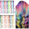 Aomig Extension Capelli Colorati, 22 Pz Extension Colorate Clip in Hair Extensions Curls in Diverso Colori, Extension Colorati Capelli Ciocche Capelli per Halloween Natale Cosplay Party