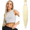Aomig Extension per Treccie, Extension Treccine Africane Sintetica Braiding Hair, Jumbo Treccia Capelli Fibra Kanekalon Intrecciare per Ragazza Donna, Estensioni dei Capelli Ideali(Bianco)