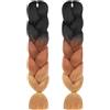 Aomig Allungato Intrecciare, 2pz Parrucca Estension dei Capelli Resistenti ai Calore, Parrucca Rasta per Crochet Twist Intrecciare i Capelli Africane Extension, Nero-Marrone Scuro-Marrone Chiaro