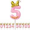 AOMIG Candeline Compleanno Numeri, Candele di Compleanno Candela Numeri con Fiocco Carino, Candela Numero Candeline Compleanno Particolari, Candele Decorazione di Topper Torta(5)
