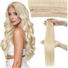 Moresoo Extension Capelli Umani Trama a Farfalla Biondo #60 50g 35cm