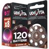 Udivita 120 Batterie Per Apparecchi Acustici Auricolari Udivita Misura 312 PR41 (Marroni) - 15 Blister da 8 Pile