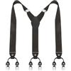 ACWOO Braces da uomo, 6 clip, bretella, extra forti, 3,5 cm, regolabili ed elastiche (marrone)
