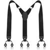 ACWOO Bretelle da uomo, 6 clip Duty Men Braces Y posteriore, extra forte larghezza 3,5 cm, regolabile ed elastico (nero)