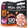 Udivita 120 Batterie per Apparecchi Acustici Udivita Misura 13 (Arancioni) PR48 con Phono Pulse Technology - 15 Blister da 8 Pile