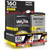 Udivita 160 Batterie Per Apparecchi Acustici Auricolari Misura 10 PR70 (Gialle) 20 Blister da 8 Pile Tecnologia Phono Pulse - 160 Pile: 80 Rayovac + 80 Udivita