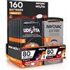 Udivita 160 Batterie Per Apparecchi Acustici Auricolari Misura 13 PR48 (Arancioni) 20 Blister da 8 Pile Tecnologia Phono Pulse - 160 Pile: 80 Rayovac + 80 Udivita