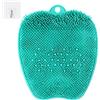 ACWOO Piedi Scrubber per Doccia, Massaggiatore Lavaggio del Piede per Doccia con Ventose Antiscivolo, Spazzola per Massaggio ai Piedi Antiscivolo per Deterge, Esfoliare, Circolazione Sanguigna (Verde)