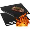 COM-FOUR® 2x Tappetino per Barbecue in Teflon - Tappetino da Forno Resistente al Calore - Pellicola per Griglia Antiaderente - Tappetino per Griglia e Cottura - Riutilizzabile