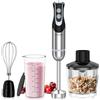 Fresko Frullatore a Immersione 4-in-1, 1000W Mini Frullatore a Mano in Acciaio Inossidabile 304, con 12 Velocità e Modalità Turbo, Antispruzzo Design, Include Misurino, Tritatutto e Frusta (HB3302)