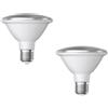 ledscom.de 2 x E27 lampadina LED, PAR30 collo corto, bianco caldo (2700 K), 12,9 W, 994lm, 42°, specchio riflettore (argento)