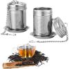 HAOYULUO 2 Pezzi Infusore per Tisane, Filtro per Tè sfuso in acciaio inossidabile con catena lunga e vassoio raccogligocce rotondo per teiere, tazze e bottiglie di tè.