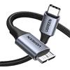 UGREEN Cavo Type C a Micro USB 3.0, Cable Tipo C Disco Rigido Esterno Compatibile con Custodia per SSD (0,5 M)