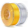 ELEGOO Filamento Seta PLA 1,75 mm Oro e Argento Grigio 2 KG, Silk PLA Filamento per Stampante 3D Precisione dimensionale +/- 0,02 mm Filamento di Stampa 3D Adatto alla maggior parte delle Stampanti 3D