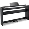 Donner DDP-50 Pianoforte Digitale Pesato con Tastiera a 88 Tasti per Principianti, Tastiera per Pianoforte Elettrico Full Size con Supporto e 3 Pedali