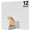 TONOR Set di 12 Pannelli Acustici a Forma di Mattone, 30 x 30 x 0,9 cm Schiuma Acustica Autoadesiva, Pannello Decorativo da Parete per Salotti, Camere da Letto e Uffici, Grigio