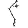 RICOO Asta Microfono Professionale MS061, Braccio per Microfono da Scrivania Rotabile a 360° Supporto Microfono con Doppia Sospensione Asta microfono da tavolo Nero