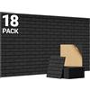 TONOR Set di 18 Pannelli Acustici a Forma di Mattone, 30 x 30 x 0,9 cm Schiuma Acustica Autoadesiva, Pannello Decorativo da Parete per Salotti, Camere da Letto e Uffici, Nero