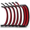AsiaHorse Update Kit Cavo Rivestito 16AWG per PC/GPU/CPU, prolunga Cavo PSU, Cavo di prolunga Alimentazione PC con pettini per Cavi, Gestione Cavi 24PIN/(6+2) Pin/(4+4) Pin, 30 cm, Rosso+Nero