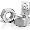 PD® Dadi M10 (DIN 934 / ISO 4032) | Dadi esagonali in acciaio inox A2 V2A | Hex Nut Dado acciaio inox per viti, bulloni filettati e barre filettate | 50 pezzi