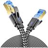 deleyCON 2m Cavo Piatto CAT8 in Nylon con Conduttori in Rame (40 Gbit/s) - Patch Ethernet Gigabit RJ45 Compatibile CAT6/CAT7/CAT8 - Nero
