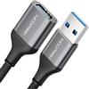 deleyCON 1m USB 3.0 Estensione 5Gbps Prolunga (Spina A a Presa A) Connettore in Alluminio + Cavo in Nylon Cavo Dati per Tastiera, Lettore di Schede, Stampante, Scanner, Fotocamera ecc.