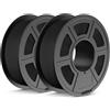 JAYO Filamento PLA Matte 1.75 mm, Filamento per Stampante 3D PLA Matte, Neatly Wound Filament, Precisione Dimensionale +/- 0,03 mm, Bobina da 1,1 kg, 2 Pack, PLA Matte 2.2KG in totale, Nero+Nero
