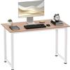 HOMCOM Scrivania per Computer Salvaspazio con Piedini Regolabili, Tavolo Scrittoio Scrivania PC per Gaming, Casa, Sala da Pranzo, Studio e Ufficio, 120x60x76 cm, Rovere e Bianco