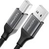 deleyCON 2m Cavo Stampante USB (per Stampante, Scanner, MIDI) USB-A su B Intrecciato + Spina Metallica per Epson Brother Canon Notebook Tablet PC MacBook HP Samsung