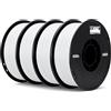 ELEGOO TPU 95A Filamento per Stampanti 3D 1,75 mm Bianco 4KG, TPU Filamento Flessibile Morbido per Stampa 3D, Bobina da 1kg Compatibile con la Maggior Parte delle Stampanti 3D FDM