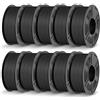 JAYO Filamento PLA opaco 1,75 mm, filamento PLA per stampante 3D, precisione dimensionale +/- 0,02 mm, 1,1 kg x 10 bobine, PLA opaco nero