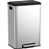 LIFERUN Pattumiera da Cucina 40 L, Acciaio Inox, Secchio in Plastica Rimovibile, Cestino a Pedale con Coperchio Maniglie Chiusura Morbida, Colore Argento