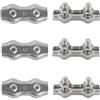 Rshuhx M5 Morsetto Duplex Morsetto Cavo a Fune Acciaio Inox 304 Fune Metallica Clip 2 Bulloni per Cavi per Funi Filo Stendibiancheria per Esterno Fisse Vele da Sole 6 pezzi