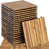 tectake® Set di 20 Piastrelle in Legno di Acacia per Esterno, 4 Doghe Ciascuna, Sistema a Clic, Pavimento per Terrazza e Balcone, Piastrelle per Giardino