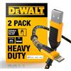 DEWALT Heavy Duty Cavo di Ricarica per iPhone, Confezione da 2, [Certificato Apple MFi], Cavo Lightning a USB da 1,2 m, Ricarica Rapida Compatibile con iPhone 14/13/12/11/13 Pro/13 Pro Max
