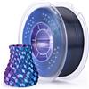 ELEGOO Filamento Seta PLA 1,75 mm Tre Colori Blu Viola Nero 1 KG, Silk PLA Filamento per Stampante 3D Precisione dimensionale +/- 0,02 mm Filamento Adatto alla maggior parte delle Stampanti 3D FDM