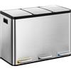 Hzuaneri Pattumiera Differenziata Cucina, Secchio Spazzatura a Pedale 3 x 15 L, Acciaio Inox, Sistema Raccolta Differenziata con Secchi Rimovibili e 1 Rotolo di Sacchetti Incluso, Argento SW04599E