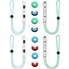 Vicloon 2 Coppia Switch Controller da Polso, di Blocco da Polso Lanyard con 8 Carino Tappo del Joystick, con Corda Regolabile per Switch Joycon, Bianco