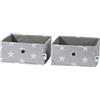 LOVE !T STORE !T LOVE IT STORE IT - Divisorio per cassetti 2-Piece - Organizzatore per armadi in tessuto - Set di due piccole scatole - Grigio - 30x30x15 cm