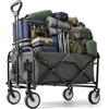 Relaxdays Carrello Pieghevole Portata 100 kg, Manico telescopico, Tessuto Oxford, per Spesa, Campeggio e Spiaggia, Grigi