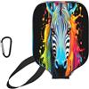 Mexpekil Africa Animal Zebra Floral Sunset Pickleball Racchetta Cover 29,5 x 22,1 cm Custodia protettiva universale per pagaie da pickleball, protezione antigraffio in neoprene elastico, regalo per