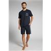 Intimissimi Pigiama Corto In Cotone Con Patch Bulldog Blu